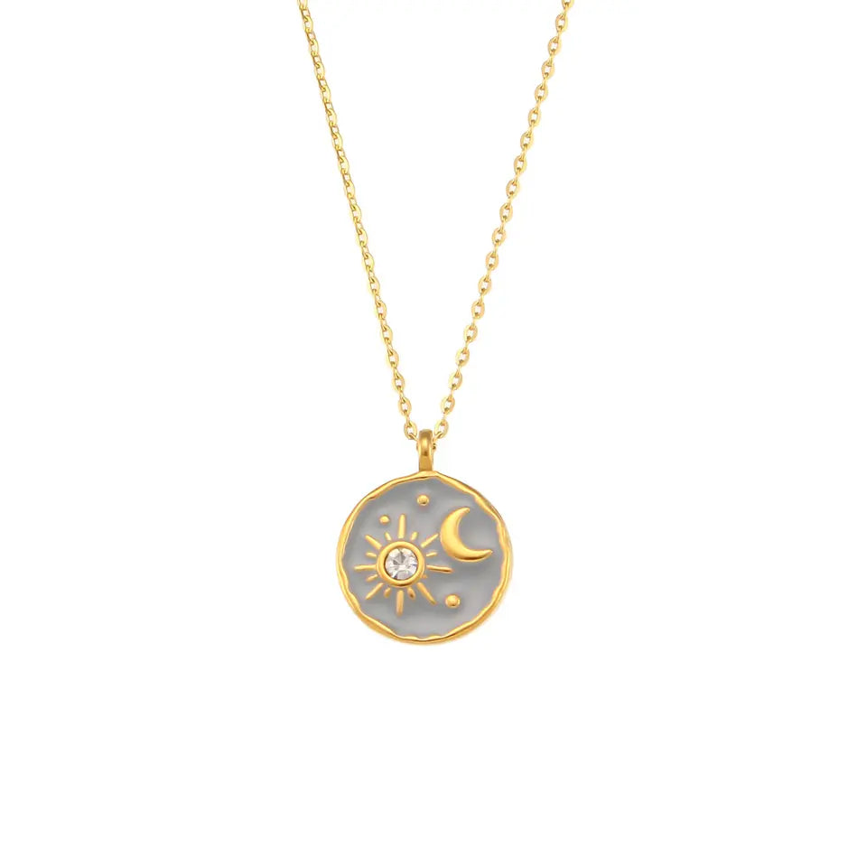 Celestial Love Vintage Necklace in Crystal